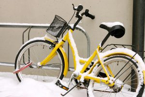 cykel vinter gul MINDRE